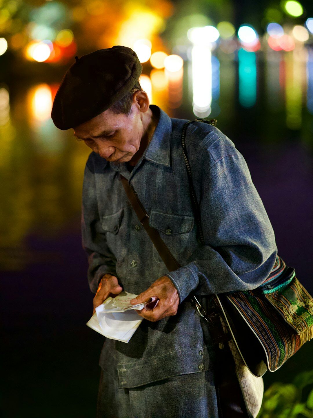 detective reading old documents